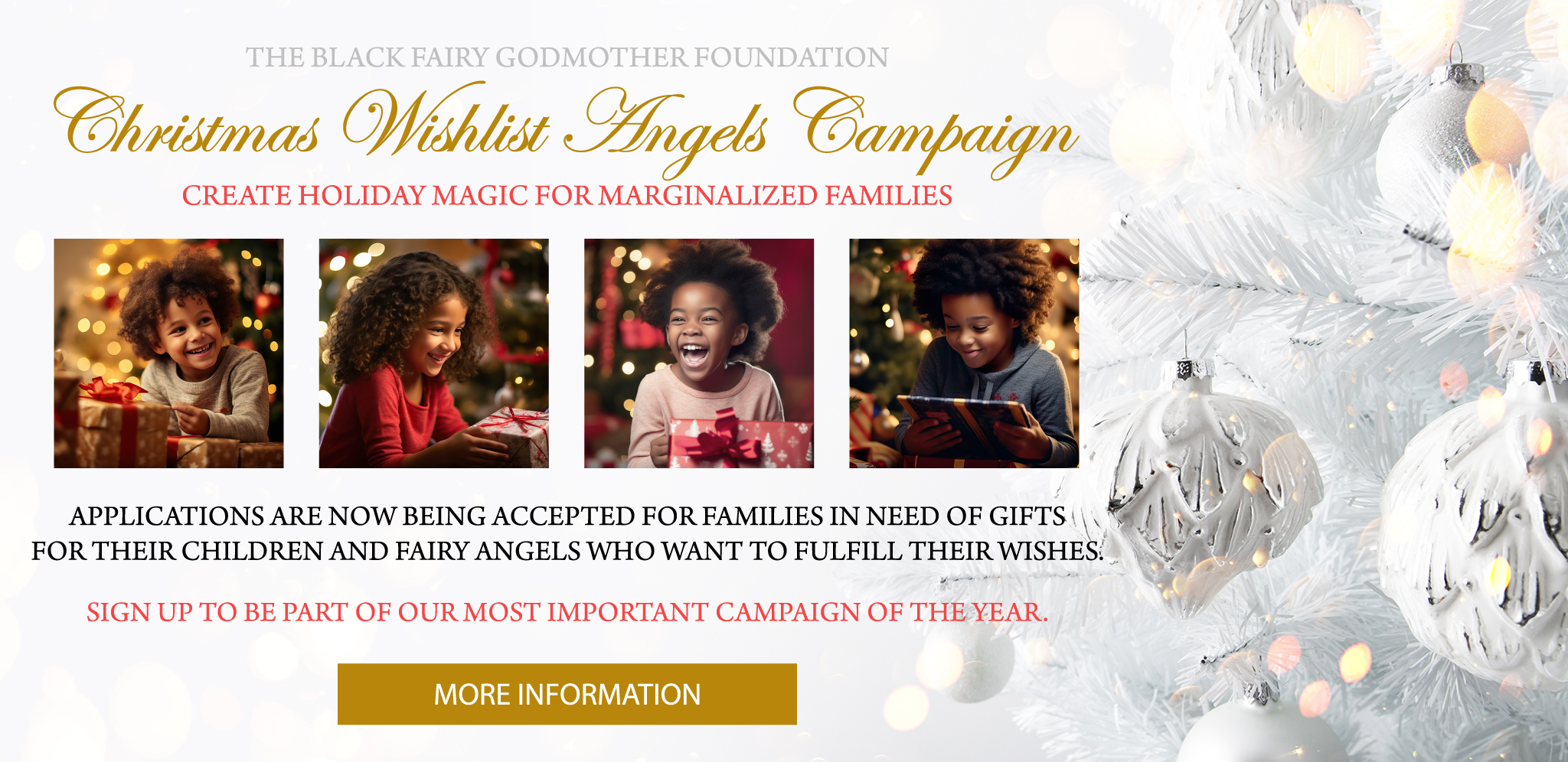 Christmas Wishlist Angels Campaign Banner Graphic